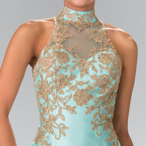 High Neck Sleeveless Mermaid Prom Dress GSGL2280